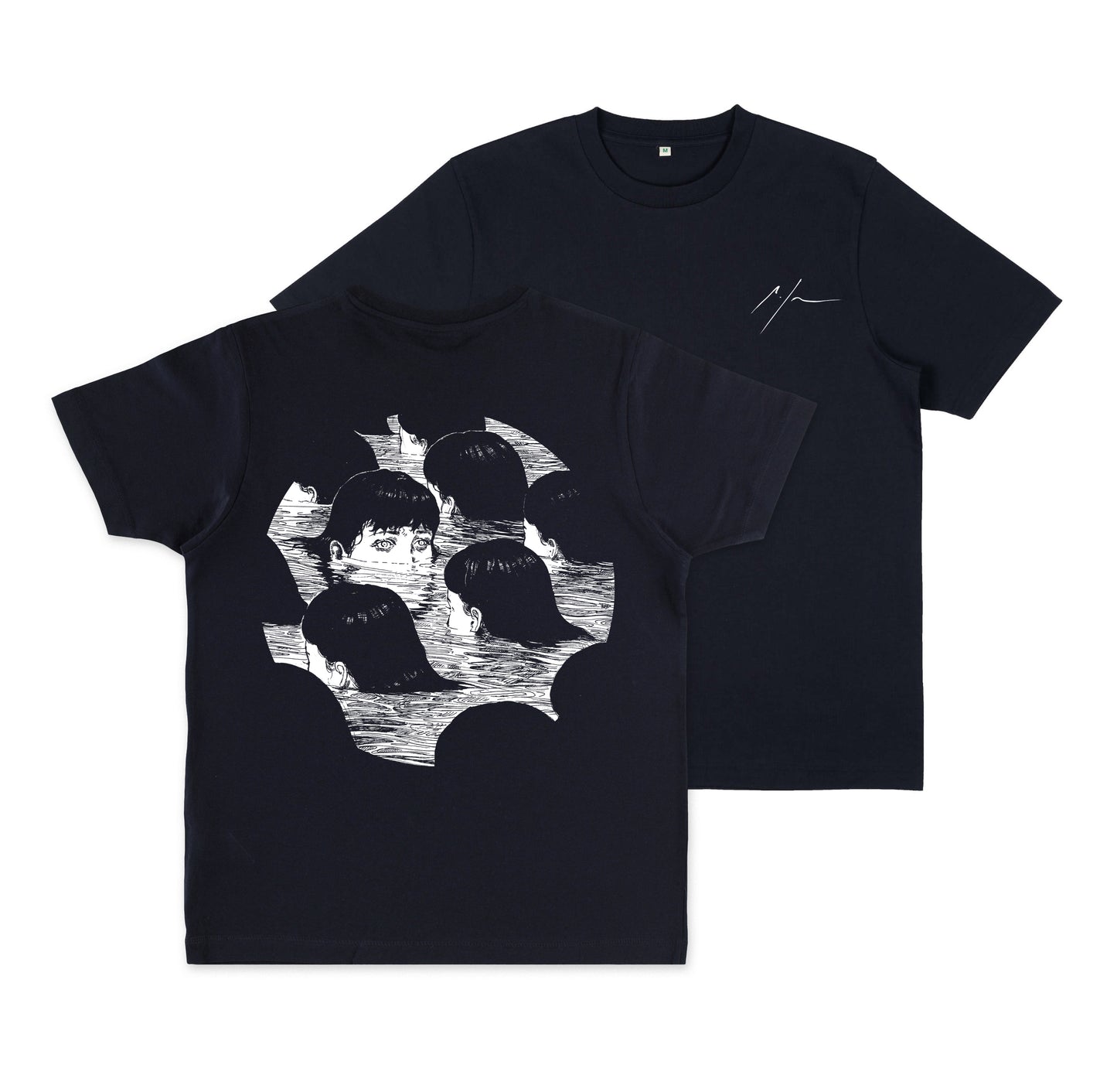 'Countercurrent' Unisex Navy Tee (BACK)