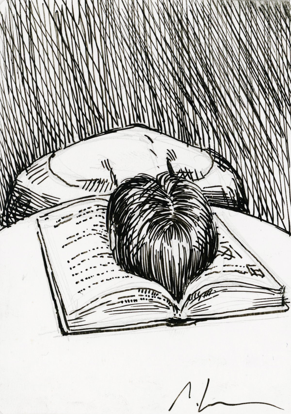 Book original drawing on the back of a foil artist proof